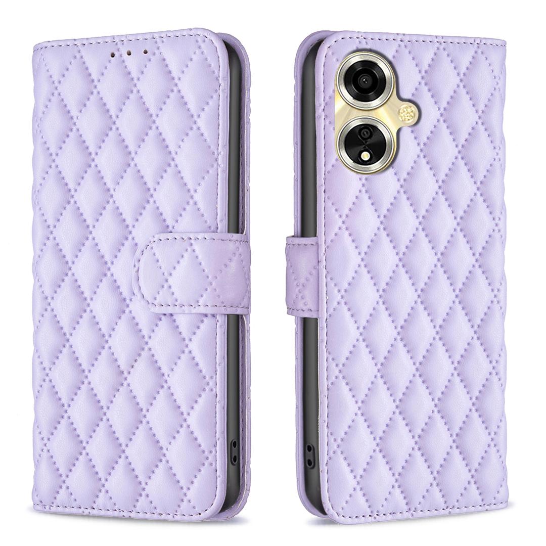 

BINFEN COLOR BF Style-14 For Oppo A59 5G Case Rhombus Leather Card Holder Phone Cover E