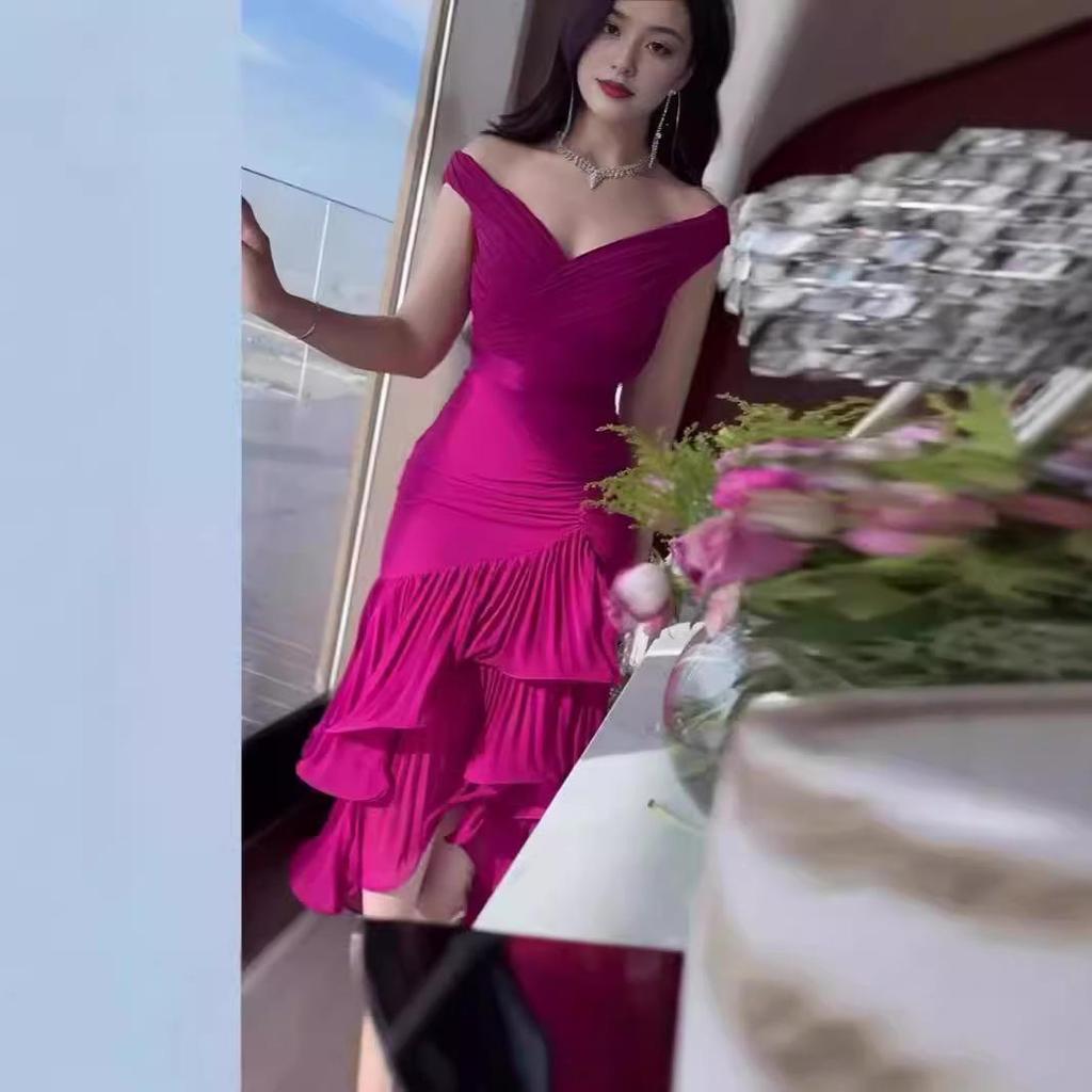 2025 Summer Women's Sweet Style Sleeveless Slim-Fit Solid Color Mid-Waist Long Dress
