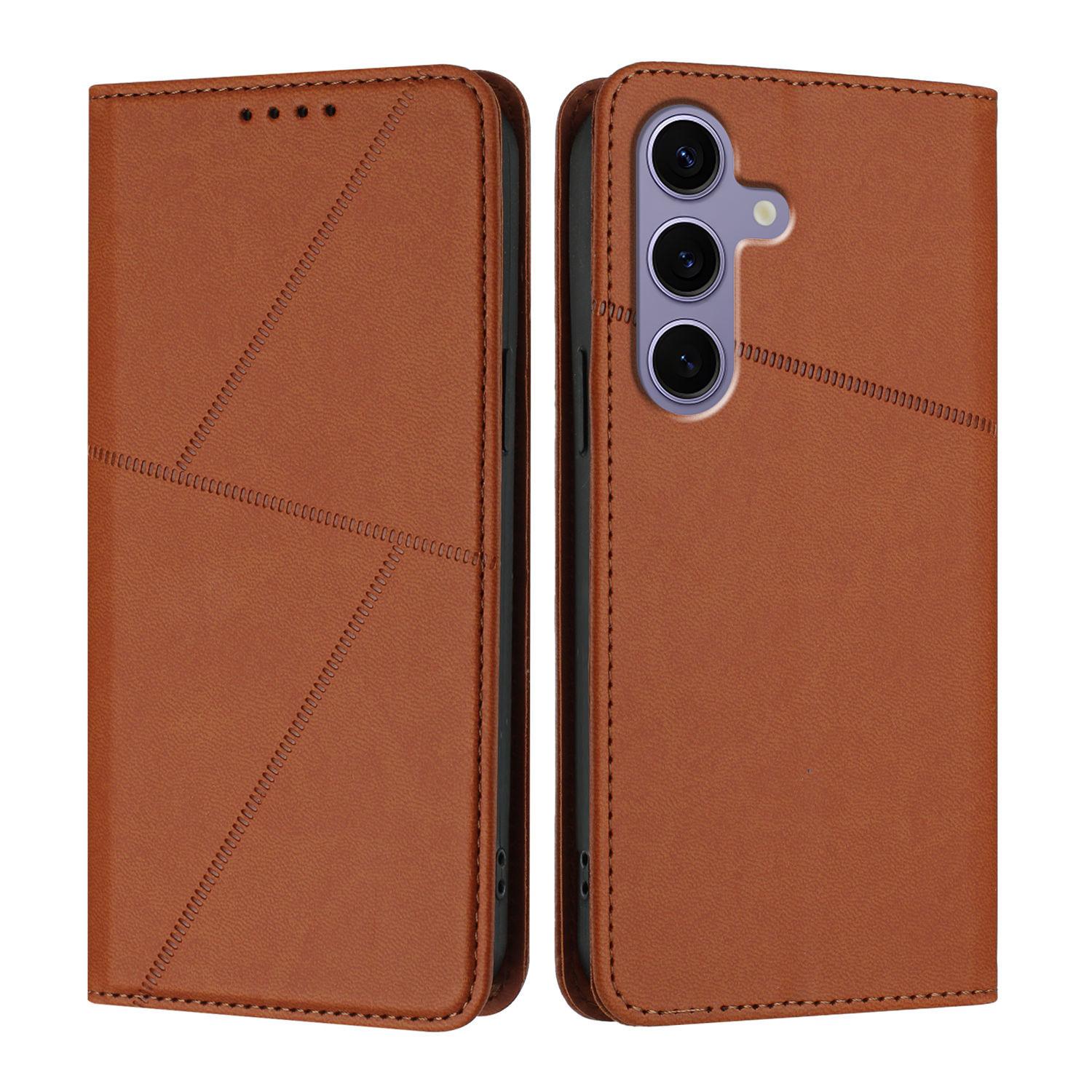 

For Samsung Galaxy S24/Galaxy S25 Wallet Case Magnetic Closure Leather Flip Phone Cover with Stand F