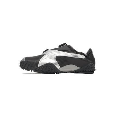 Mostro Power & Grace Rahat Çok Yönlü Deri Kumaş Düşük Bilekli Koşu Ayakkabıları Unisex spor ayakkabı Siyah Gümüş 399827-06