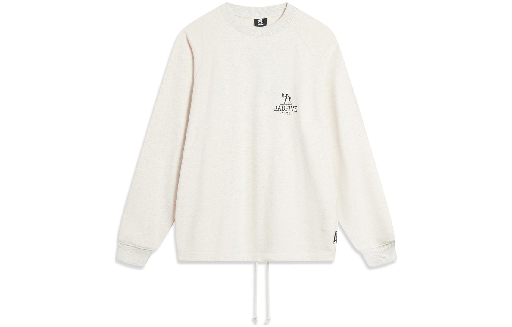 Li Ning BADFIVE Sweatshirts Unisex Heather Gray Crew Neck Moderate Other AWDTC87-3 M