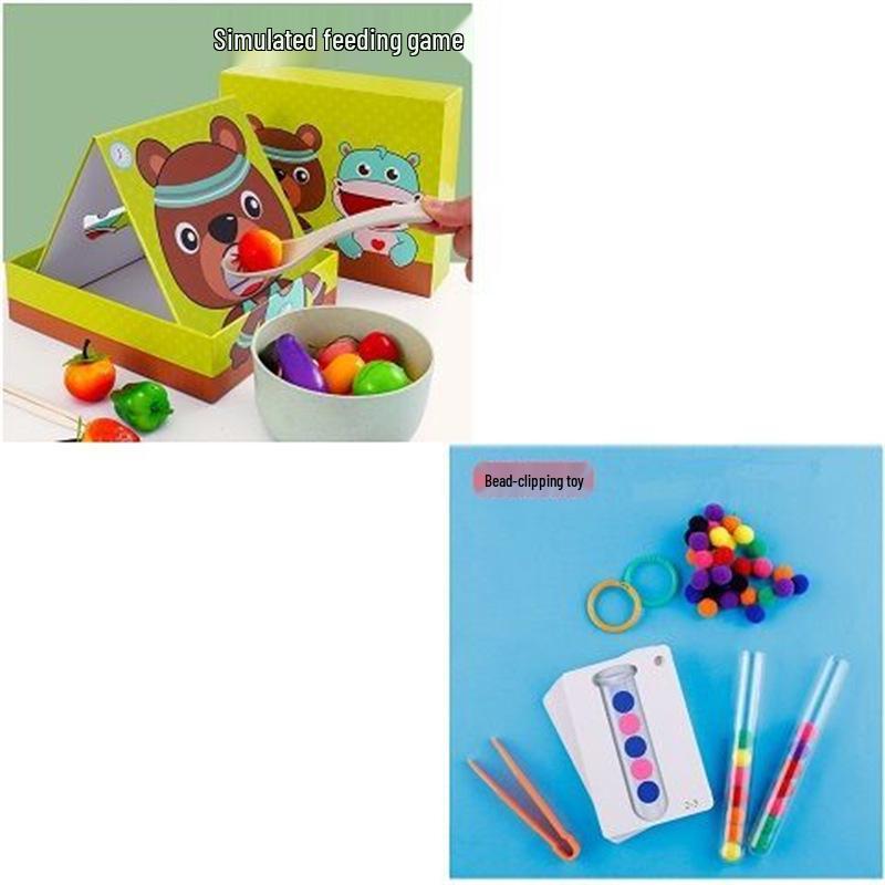 Toddler Montessori Bead Clipping Toy for Hand-Eye Coordination and Fine Motor Skills Training, Ages 2-3