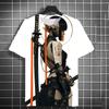 Samurai Katana Tattoo Girl 3D Print T-Shirts Men Women Short Sleeve T Shirt Harajuku Top Street Tees Men's Clothing