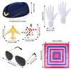 Pilot Cosplay Outfit Kit Kapitänsmütze Erwachsene Rollenspielausrüstung Eleganter Stewardess-Look für Festivalanlass