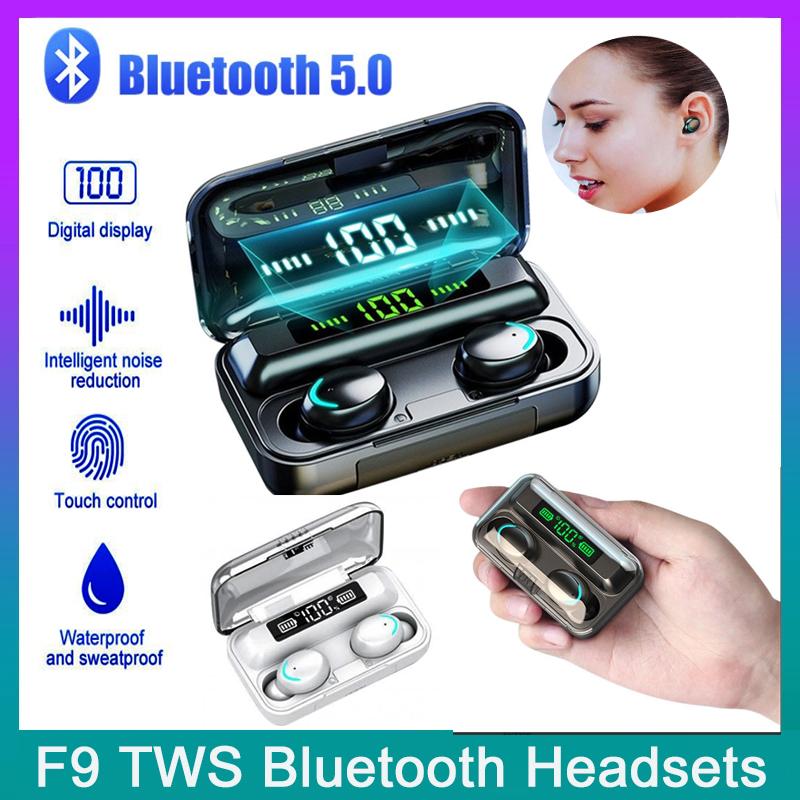 

TWS Беспроводные Bluetooth 5.0 Гарнитуры Наушники с сенсорным управлением 9D HiFi Стерео Спортивная музыка Водонепроницаемые наушники Светодиодный дисплей мощности Наушники