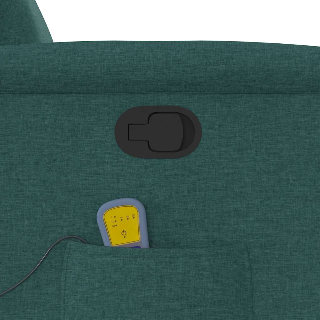 Massage Recliner with Rising Aid Dark Green Fabric