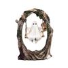 Halloween Swing Ghost Statue Resin Spooky Figurine Ghost Tree Swing Ornament Desktop Bookshelf Garden Patio Lawn Halloween Decor
