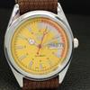 AUTOMATIC VINTAGE REFURBISHED SEIKO 5 6309A JAPAN MENS YELLOW WATCH A440870-4 Sk-a440870