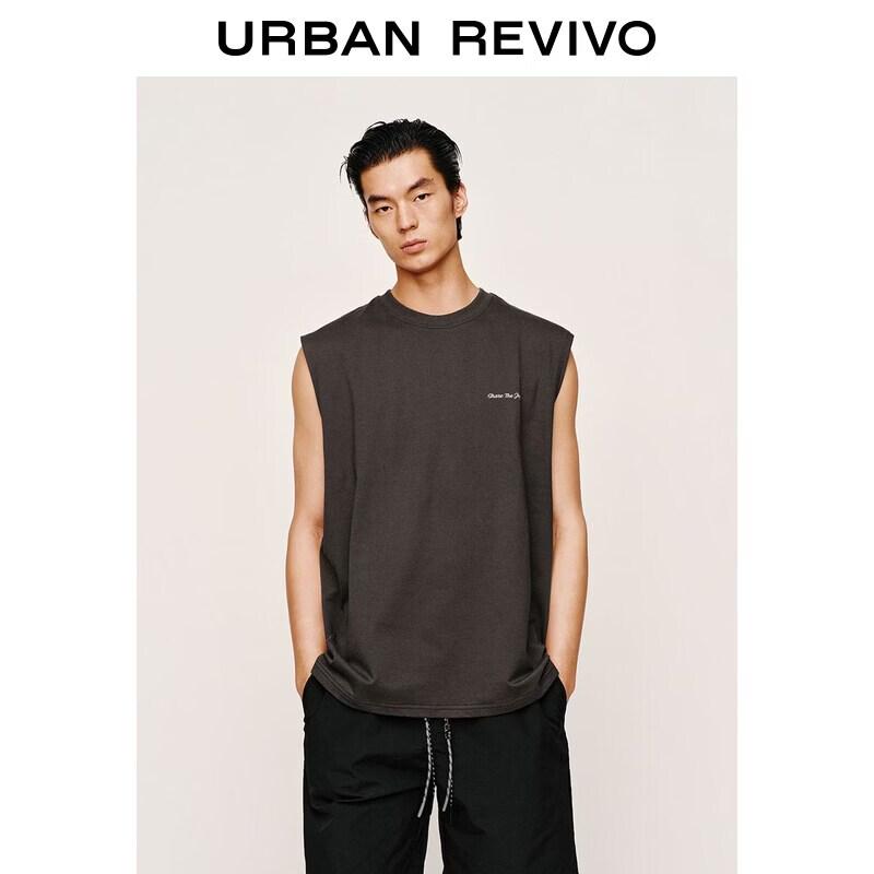 UR2026 Men s Letter Print Sleeveless Vest XS кофейный