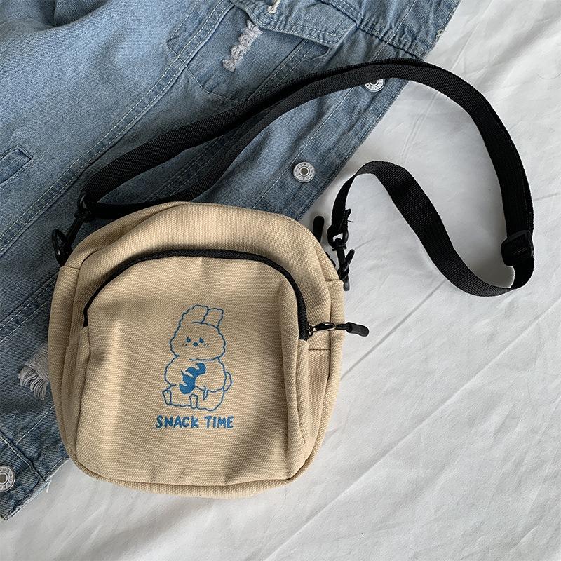 Cute Small Bag Female 2025 New Crossbody Bag Hundred with Cartoon Canvas Bag