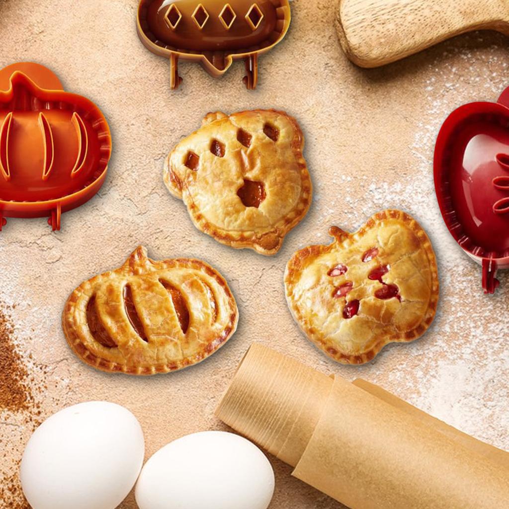 Fall Hand Pie Molds Set Dough Press Mold Tools Set Halloween Christmas Mini Pie Mould Baking Pie Molds Pumpkins Apples Hazelnuts