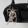 Lace Bowknot Keychain Imitation Pearls Beaded Pendant Keyring for Women Handbag Backpack Key Chain Ornament