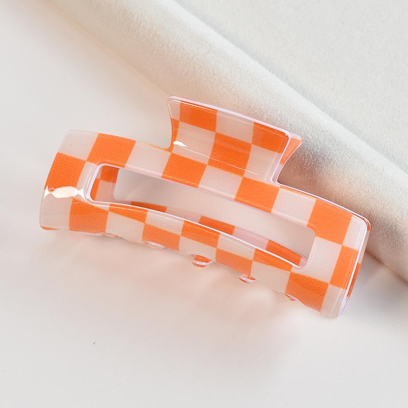 Fashion Hair Clips for Women Large Size Hollow Out Hair Claw Colorful Plaid Pattern Girls Claw Clip Hair Accessories New