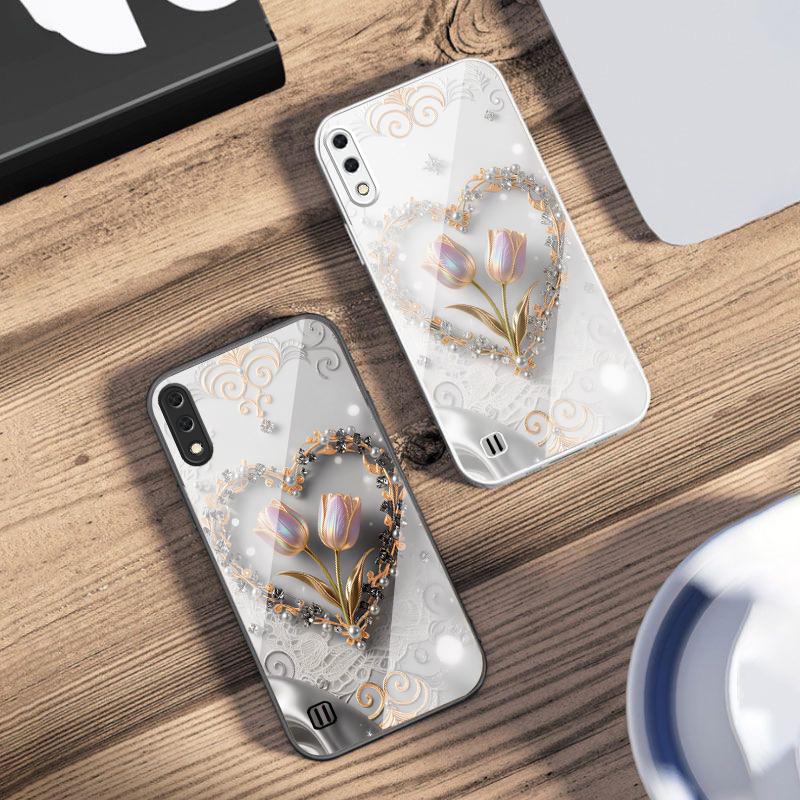 Love's Pink Purple Tulip For Samsung M02 12 Note 8 9 10 20 A 01 A02 A03 Core 04 05 06 10 12 13 14 15 A16 Glass Ultra Phone Case