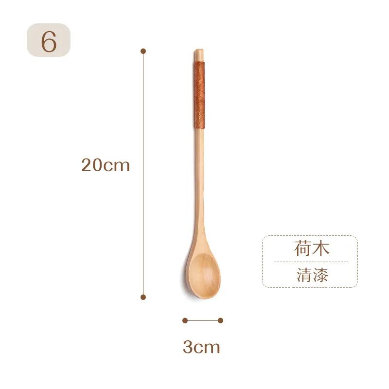 Vařečka Míchání Rýže Lžíce na salát Dlouhá rukojeť Dezert Koření Cukr Sůl Koření Lžíce Nádobí Kuchyňské nářadí 1 kus