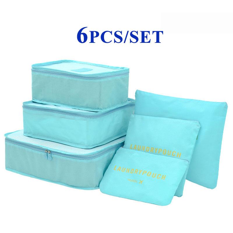 6 шт./компл., дорожный чемодан, органайзер, сумка для хранения, набор, органайзер для хранения для путешествий, водонепроницаемые пылезащитные дорожные сумки