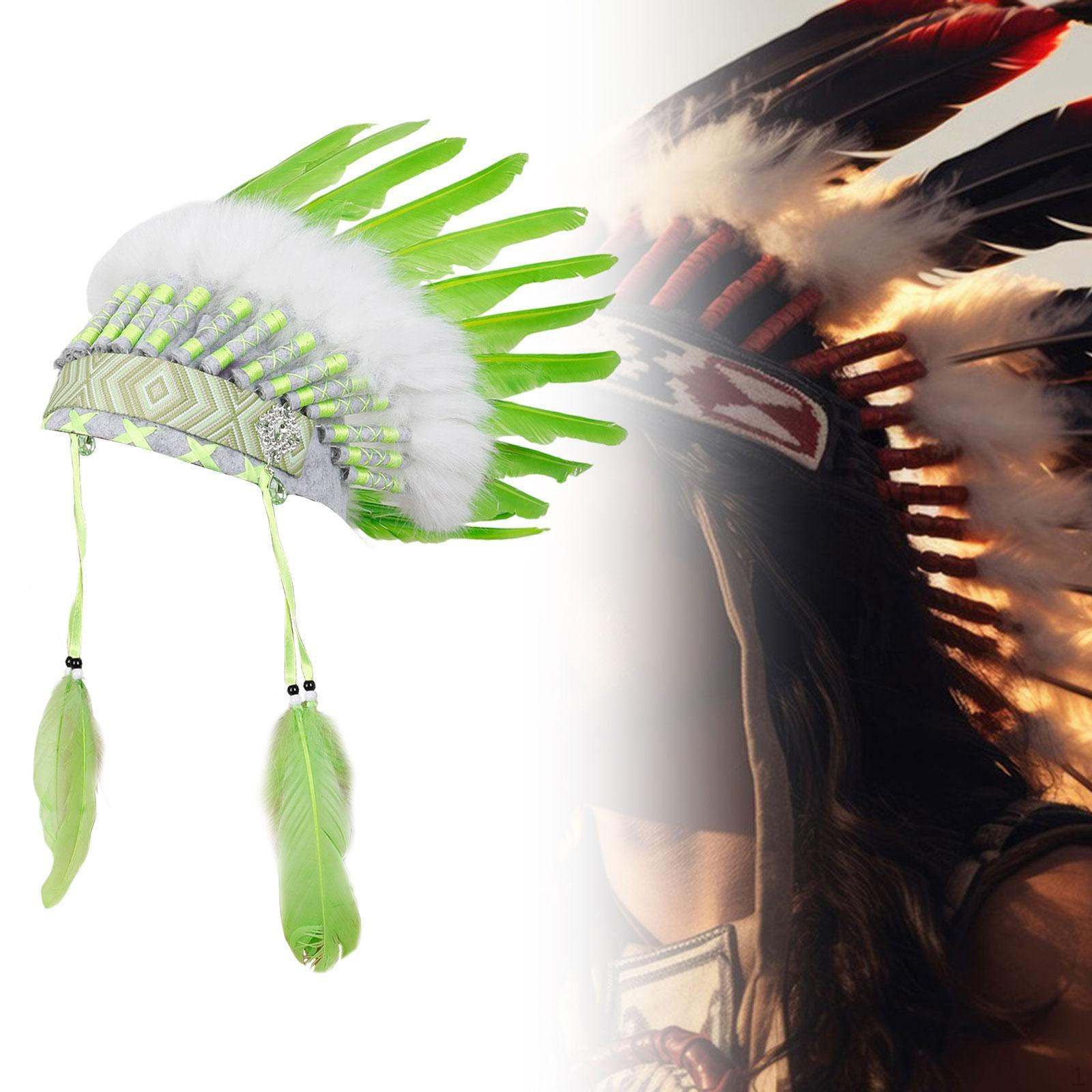 

Индийский головной убор из искусственных перьев, реквизит, головной убор для маскарадов, вечеринок, фестивалей