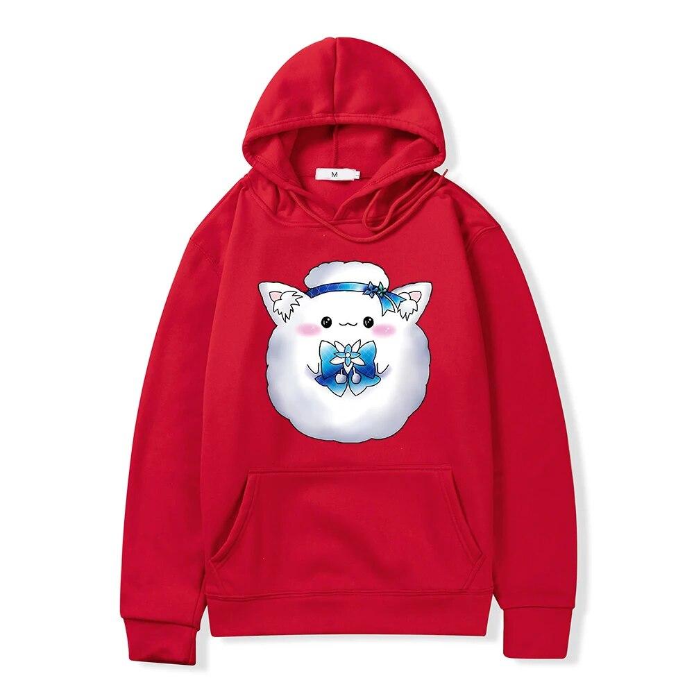 Hololive English VTuber Yukihana Lamy Yukimin Hoodie Women Autumn Winter Kawaii Pattern Hoodies Unisex Cartoon Hooded Sweatshirt