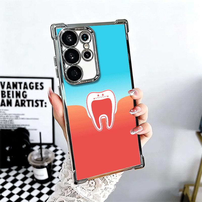 

Чехол для телефона с рисунком Зуб и Стоматолог с покрытием для Samsung Galaxy S24 S25 FE S26 Edge S23 Ultra S22 S21 Plus S20 Противоударный с Airbag Samsung S22 Plus