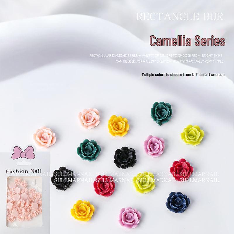 

Matte Frosted Camellia Beads for Autumn/Winter Nails - 30 Pieces