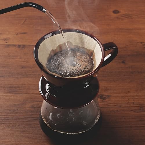 [.co.jp Exclusive] Pearl Metal Coffee Filters, Paper Filters, Drip, 300 Filters (75 Filters per Pack x 4), Brown, Made in Japan, Serving 2-4 Cups