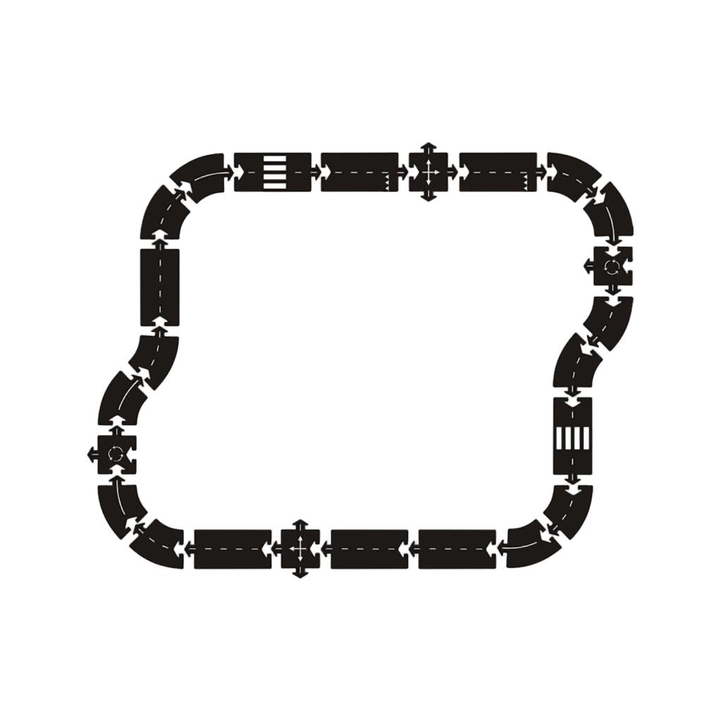 Flexible Rubber Road Puzzle Track Pieces,Flexible Expressway Circuit Set Toy,Indestructible Modular Puzzle Car Highway Tracks,Gift For Indoor Outdoor