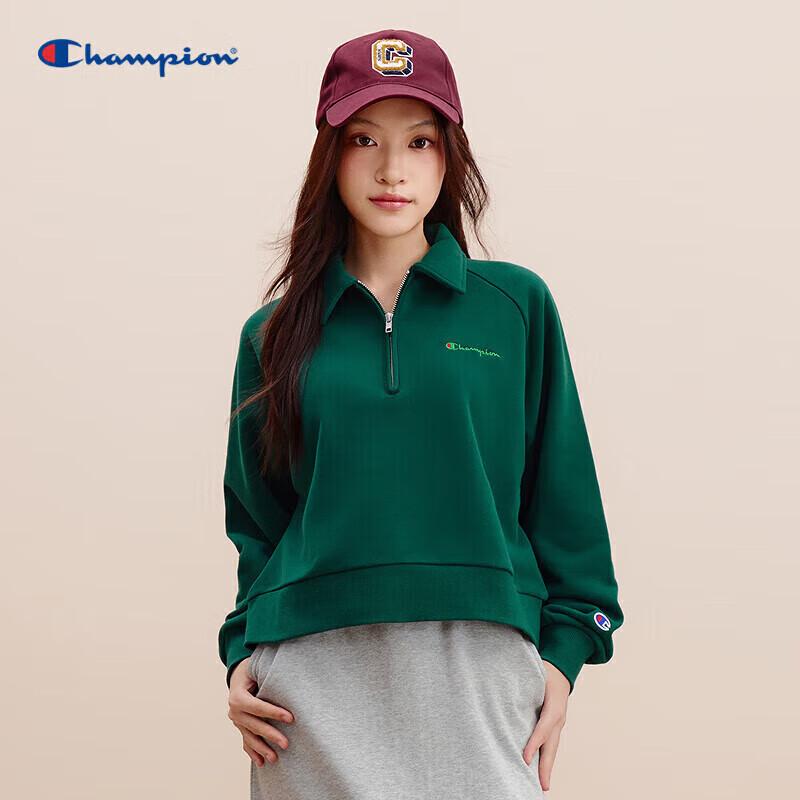 Champion Women's Raglan Half-Zip Polo Sweatshirt