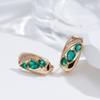 New Emerald Oval Cut Zircon Drop Earrings For Women  Rose Gold Geometry Earrings Vintage Wedding Jewelry