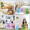 6 Pcs Easter Bunny Decor Easter Decorations Bunny Decor Spring Bunny Wood Tabletop With Hemp Rope Rustic Rabbits Wooden Tiered T