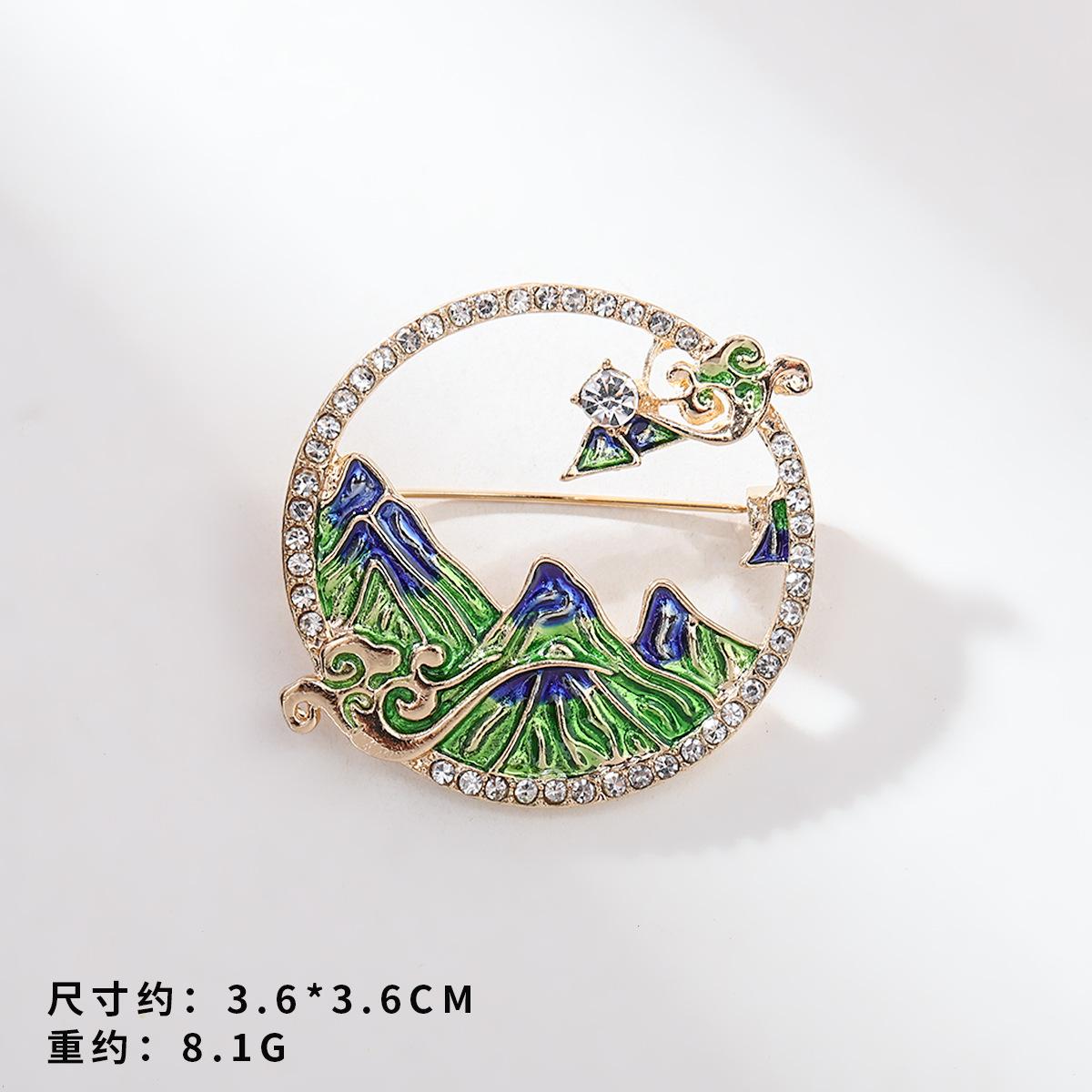 

Брошь «Карта тысяч миль рек и гор», женская легкая роскошная булавка для костюма, пейзаж, нишевый темперамент, высококачественное украшение для пальто