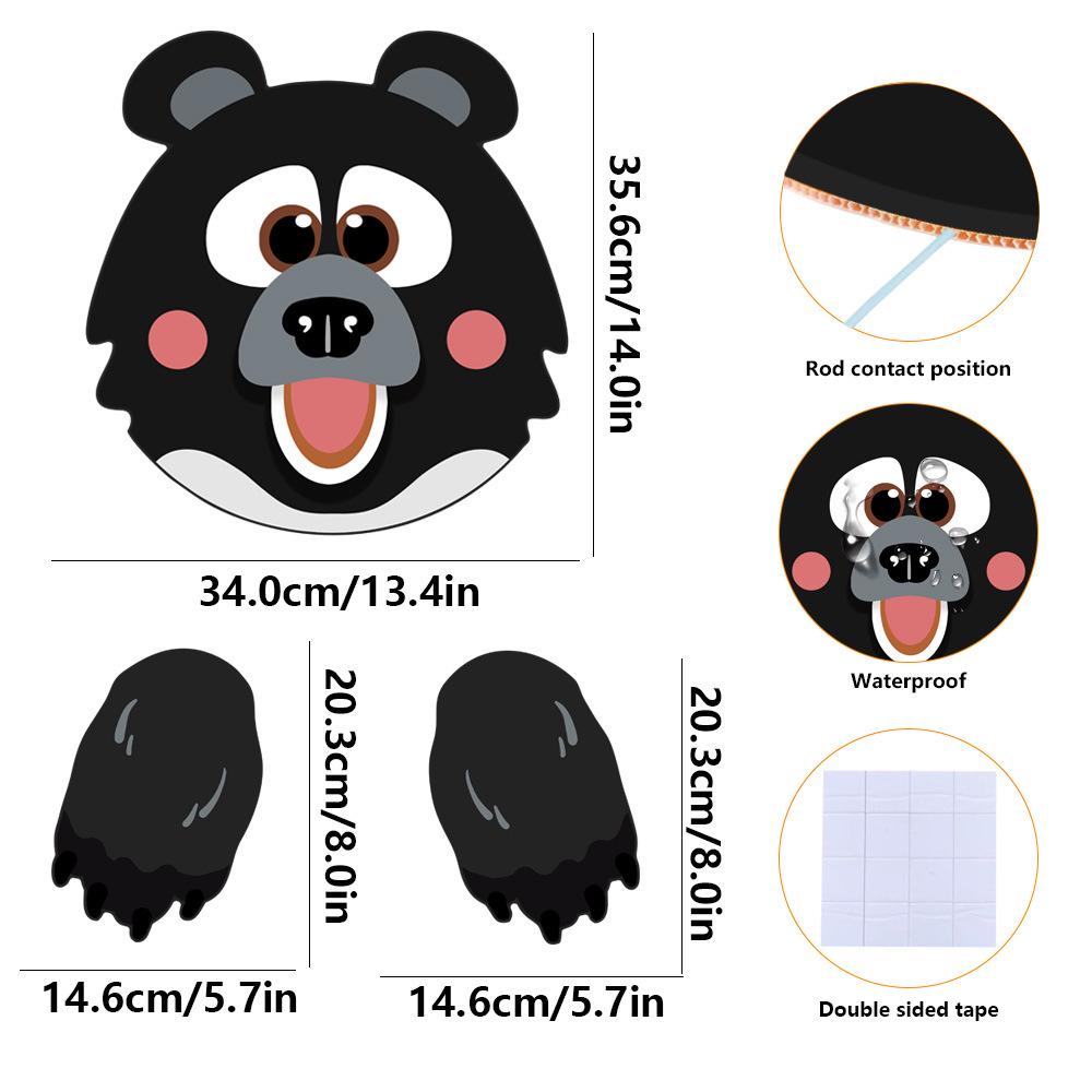 Cartoon Animal Peeking Outdoor Fence Decoration Sign