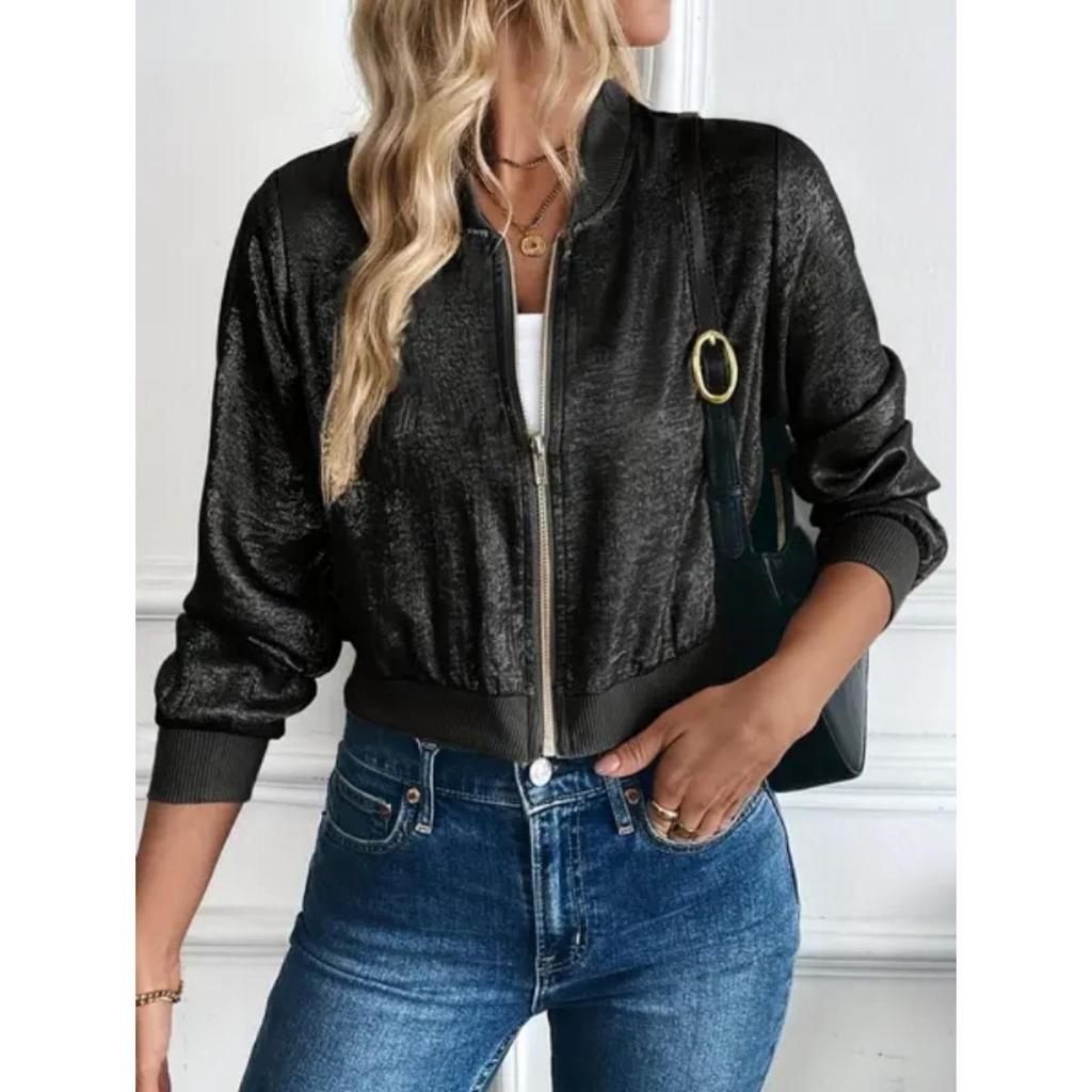 Frühlings- und Herbst-Vintage-Jacke, Baseball-Übergröße-Oberteil, Retro-Kurzjacke für Damen