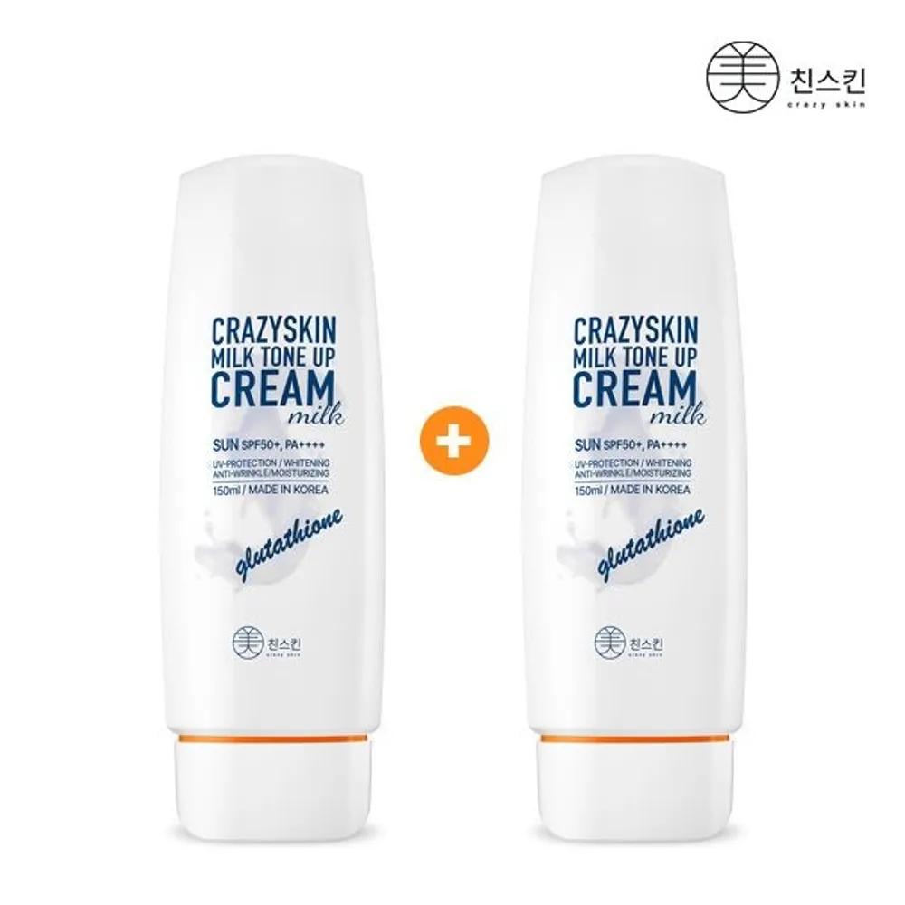Milk Tone-Up Sun Cream 1+1 [SPF50+, PA++++ Triple Function Whitening & Anti-Wrinkle / 150ml Large Size]