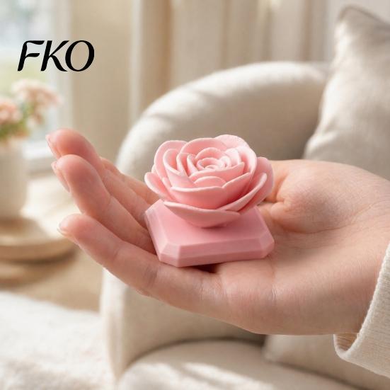 Matte Solid Color Flower Ornament Rose Ornament, Stable Base Non-Slip Compact 3D Printed Non-slip Flat Decor Durable PLA Creative Artwork,