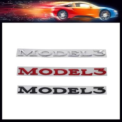 3D Premium for MODEL3 MODEL 3 Car Engine Hood Fender Trunk Tail Rear Bonnet Nameplate Decal Badge Emblem Sticker for