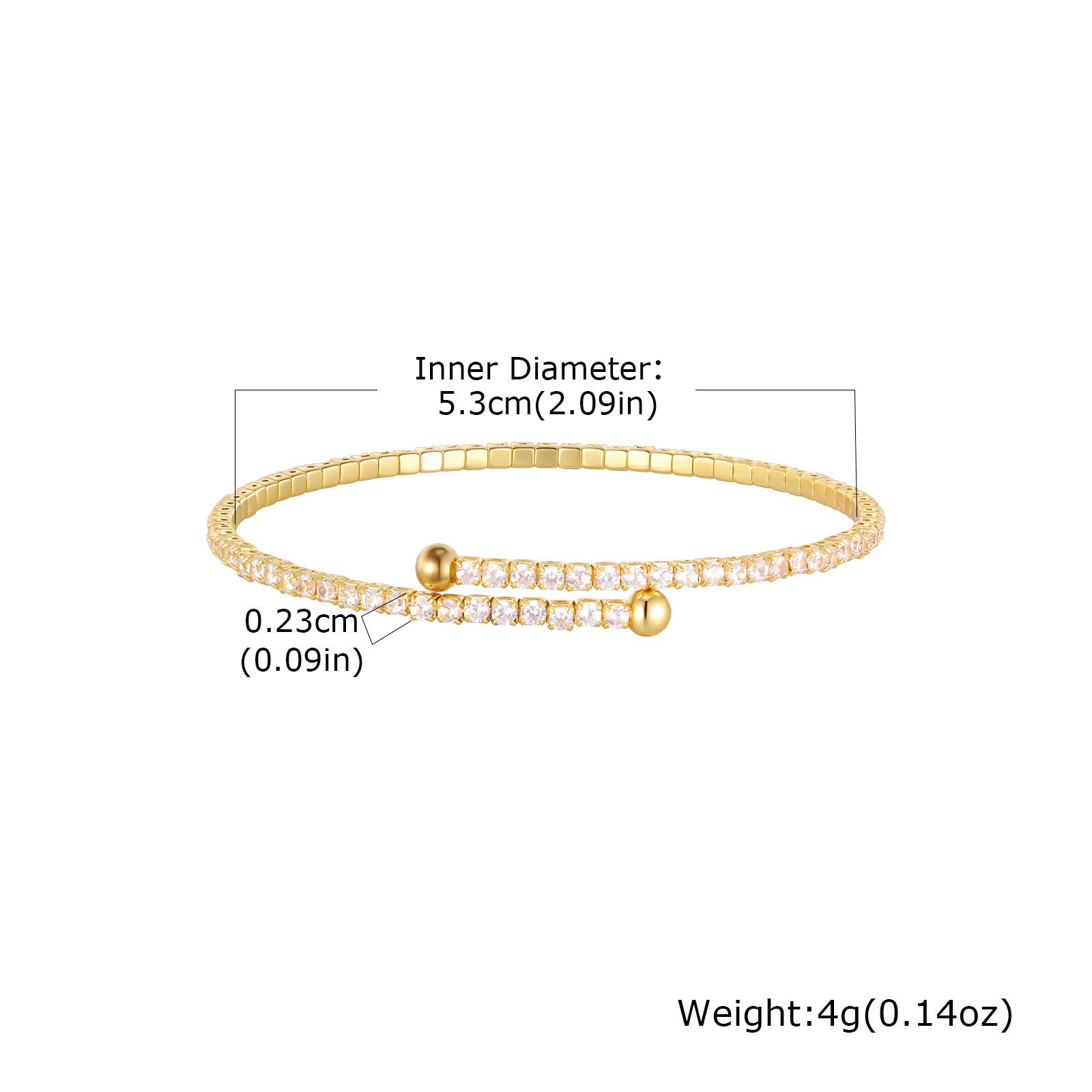 

Shiny Zircon Knot Double layered Open Bracelet for Women, Gold Plated Geometric Charm Bangle, Luxury Fashion Jewelry Gift