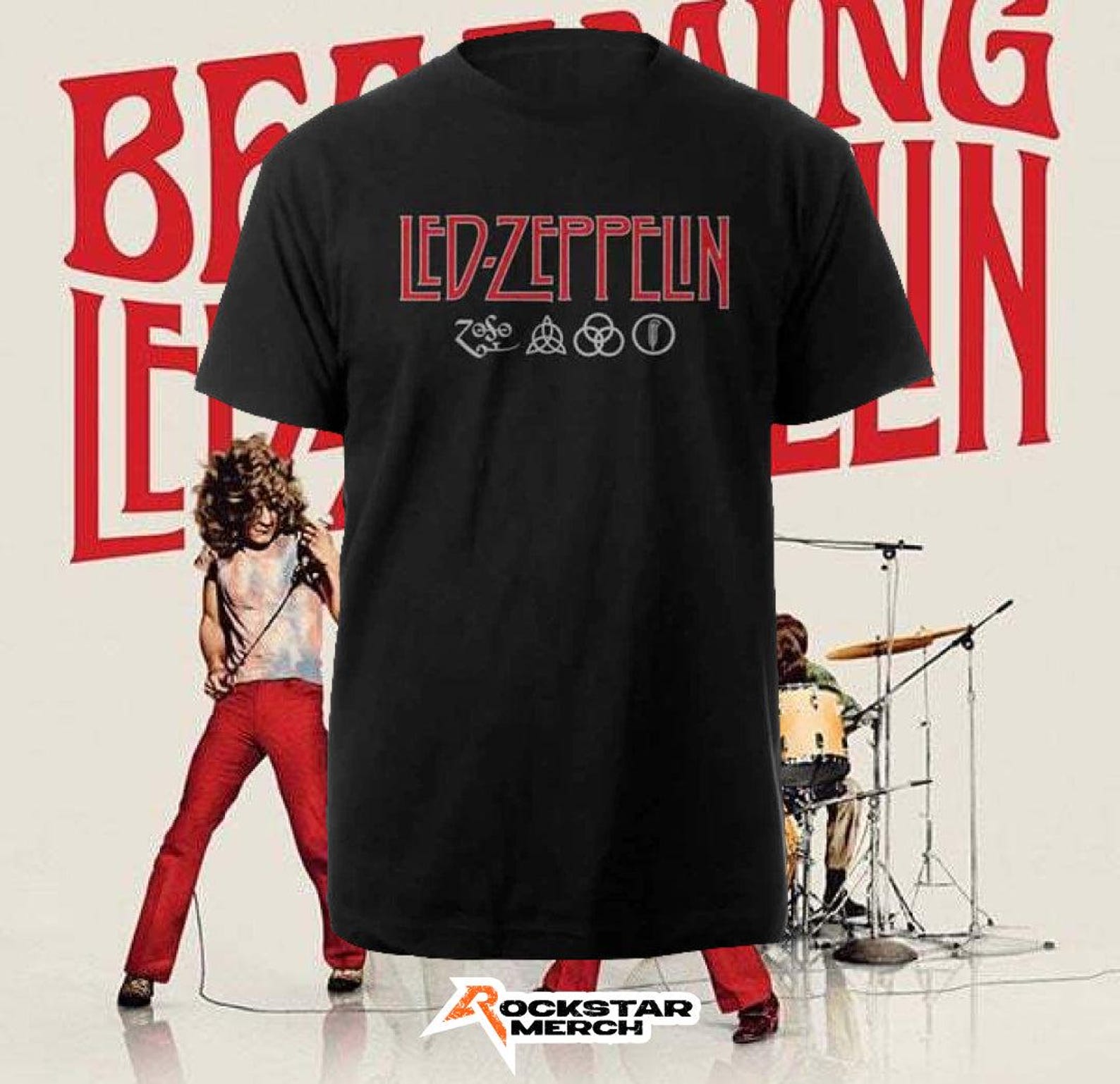 LED ZEPPELIN Logo & Symbols Band T-Shirt M
