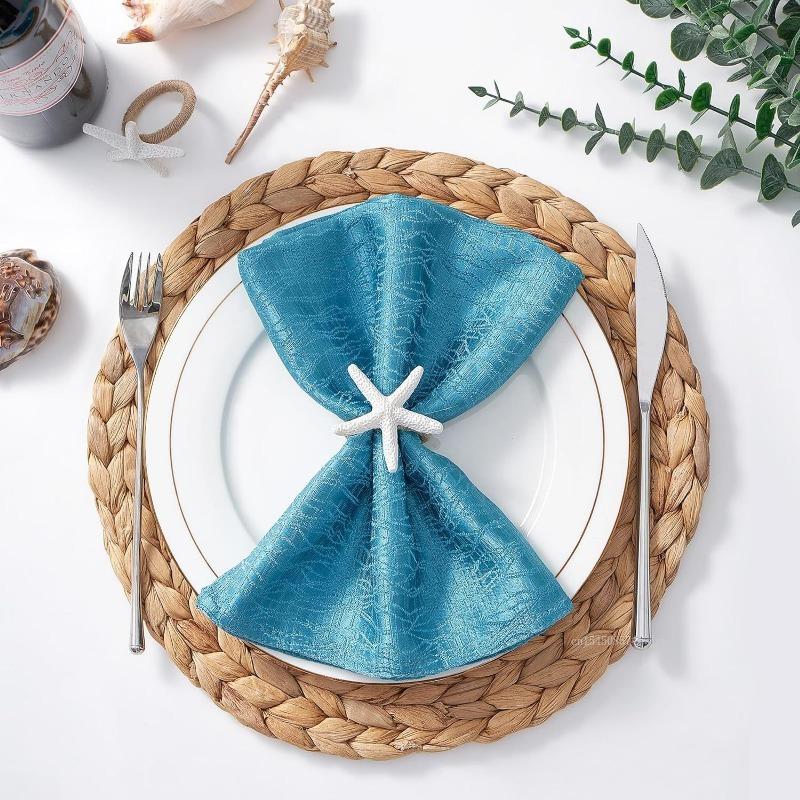 1pcs Napkin Ring White Starfish Napkin Ring for Table Decor, Reusable Ocean Theme Weddings Dinners Banquets Seaside Party Decor