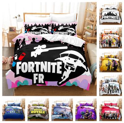 3D Cartoon Game Series Bedding Set Mini World Printed Down Duvet and Pillowcase 2/3 Pieces Children's Room Full Size Home Decoration