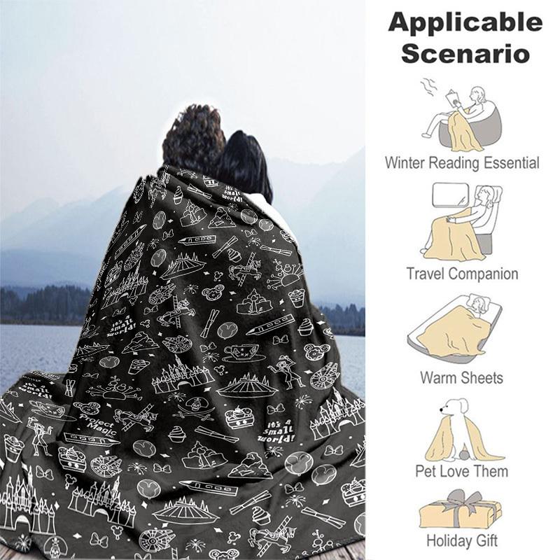 1pc Disneyland Cartoon Blanket,Portable Throw for Travel & Camping, All Season Cozy Blanket,Ideal Gift