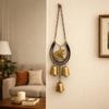 Vintage Lucky Horse Hoof Pendant Decorative with Bell Hanging Wind Chime Iron Art Courtyard Hanging Ornament Outdoor
