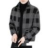 Men's Fashionable Plaid Woolen Winter Jacket - Thickened High-End Korean Style Coat