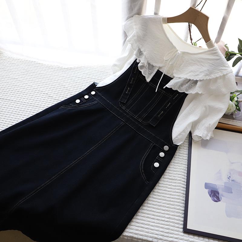 2025 Spring/Summer Korean Style Slimming Denim Overalls Dress for Women