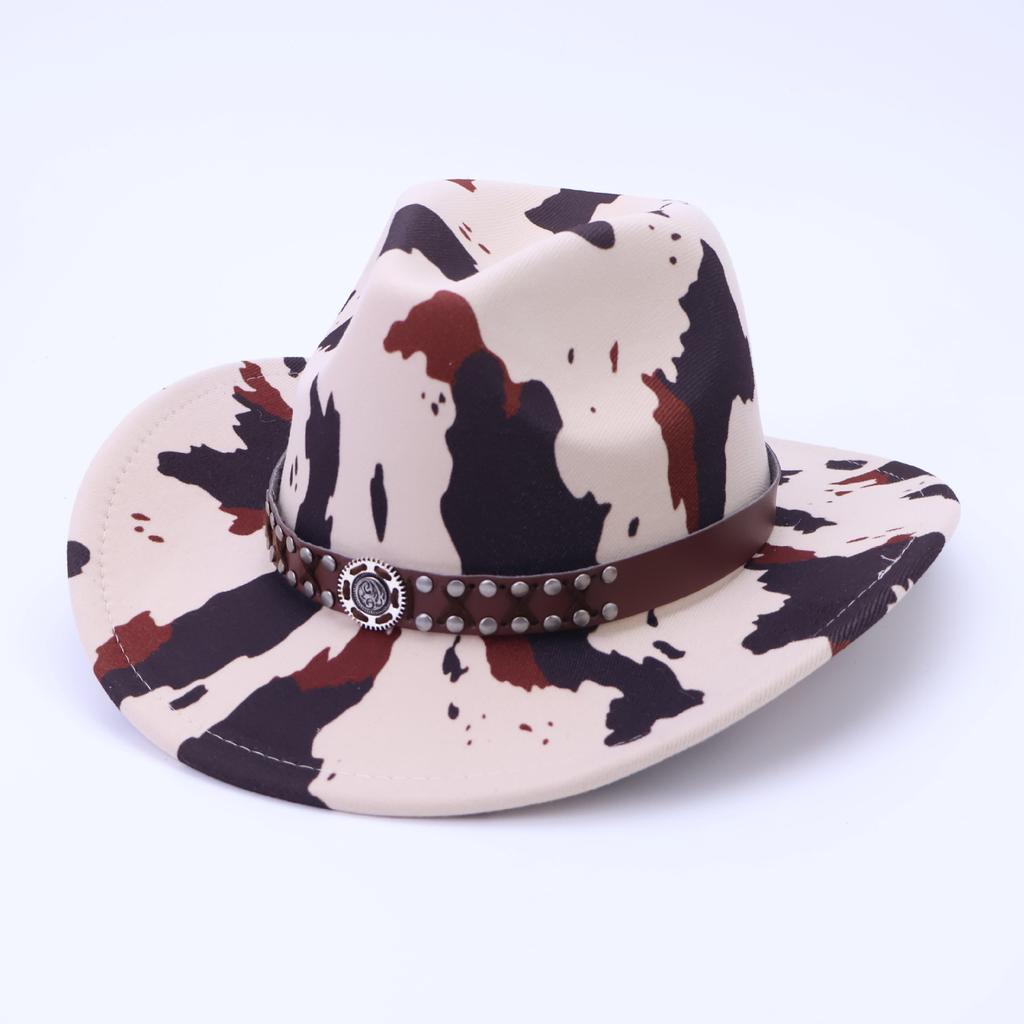 Ethnic Style Cow Top Hat Men And Women American Western Style Dick Denim Hat Personalized Trend Decorative Jazz Hat
