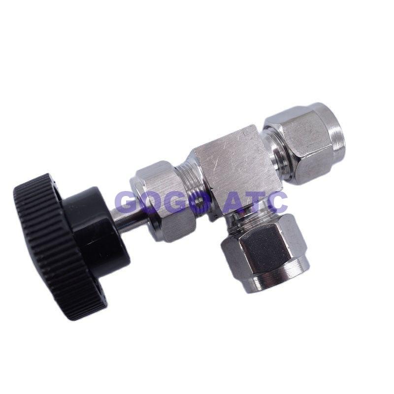 Free ship Adjustable Right angle needle 6 8 10 12mm 1/8 1/4 3/8 inch hard tube SS304 Flow Control shut off crane needle valve