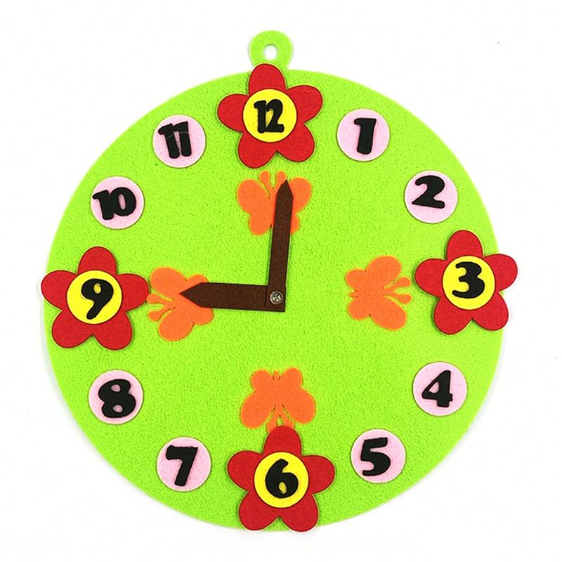 Clock Puzzle Felt Wall Decoration Digital Time Cognition Kindergarten Montessori Early Education Puzzle Material Package TMZ