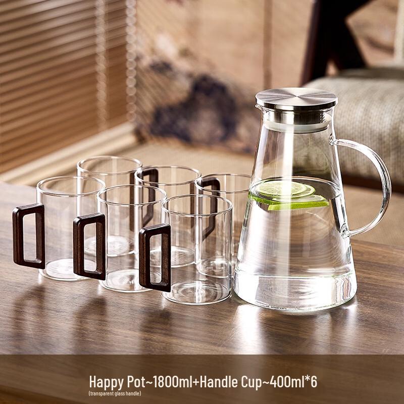 Handon High Borosilicate Glass Cup and Kettle Set