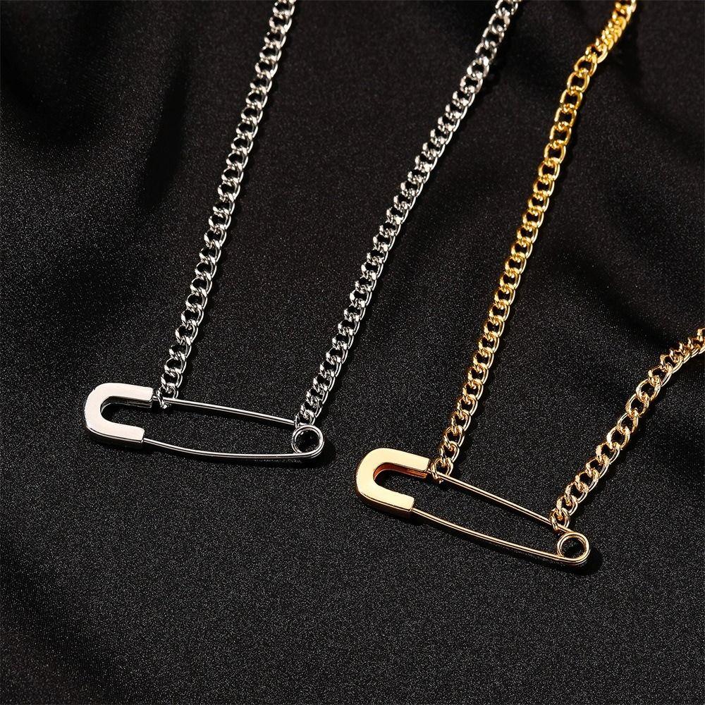 High-end Design Safety Pin Necklace Simple Chain Necklace New Pendent Necklace  Female