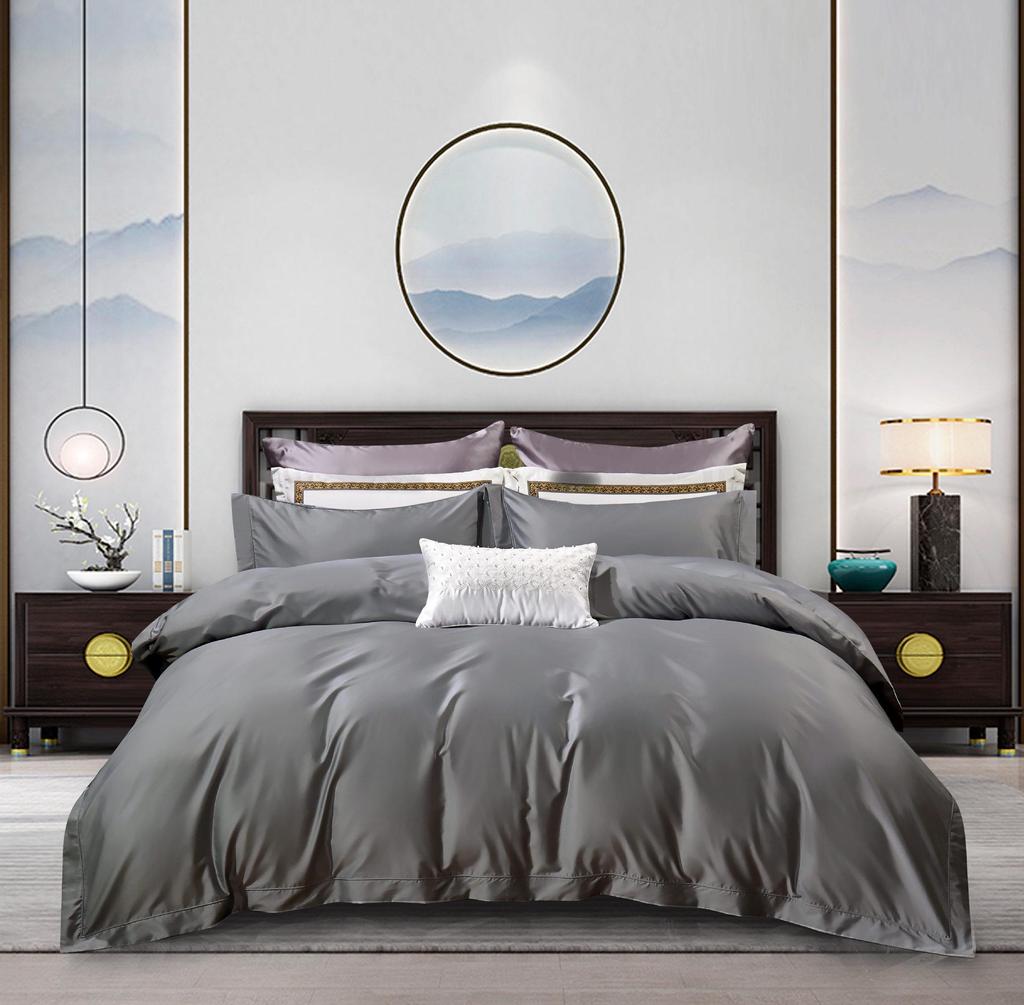 50S Pure Cotton Sateen Solid Color Brocade Fabric Duvet Cover & Bed Sheet Hotel Collection