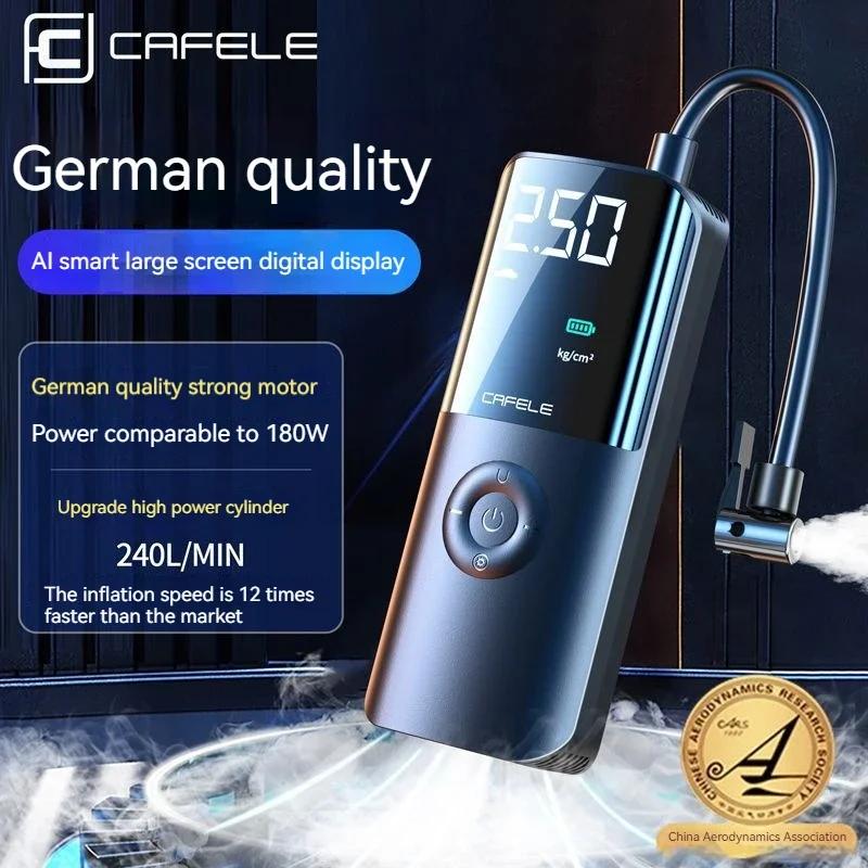 12V Car Air Compressor Portable Electric Air Pump Wireless Car Tyre Inflator Digital Bicycle Pump For Auto Accessories CAFELE